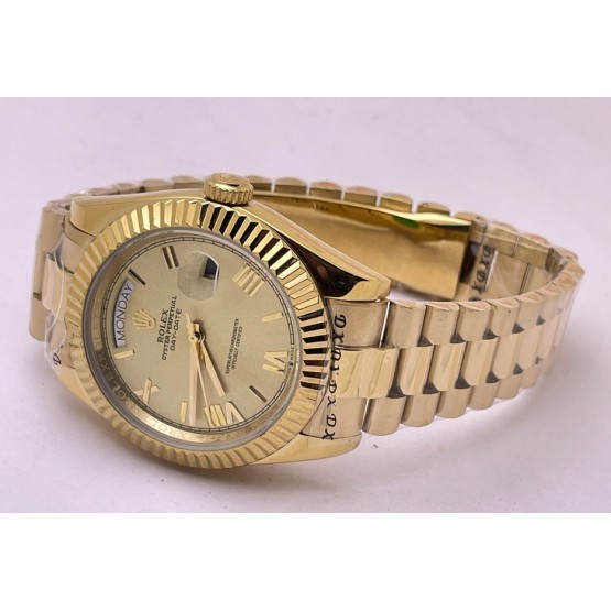 Rolex Day-Date Roman Mark Golden Swiss Automatic Watch