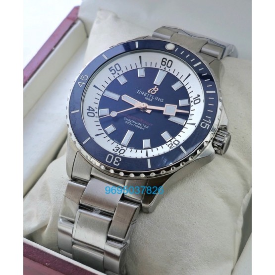 Breitling Superocean Blue Steel Swiss Automatic Watch