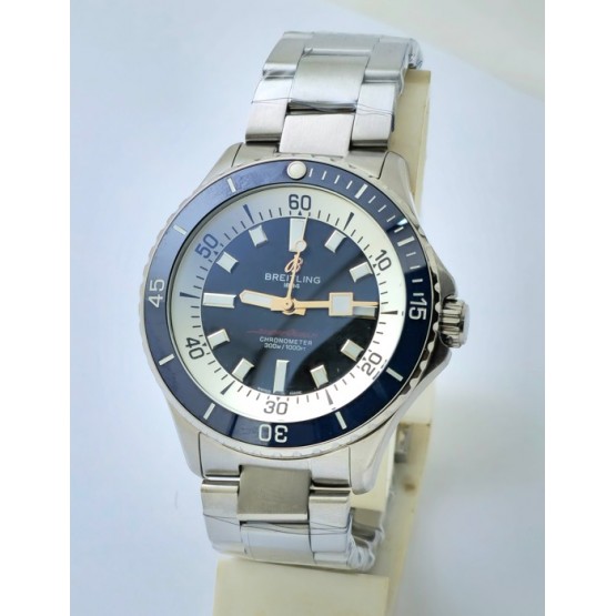 Breitling Superocean Blue Steel Swiss Automatic Watch