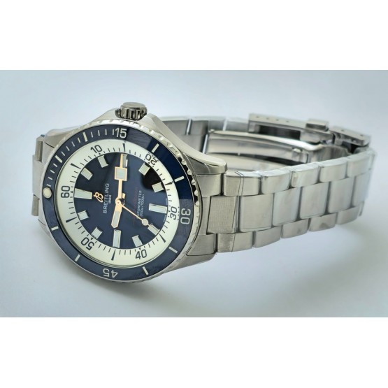 Breitling Superocean Blue Steel Swiss Automatic Watch