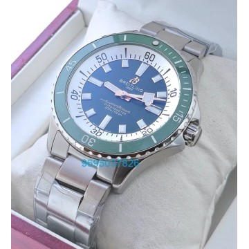 Breitling Superocean Green Steel Swiss Automatic Watch