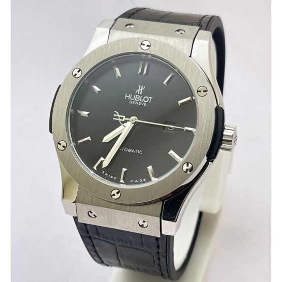 Hublot Vendom Classic Steel Black Leather Strap Swiss Automatic Watch