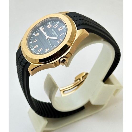 Patek Philippe Aquanaut Black Rose Gold Rubber Strap Swiss Automatic Watch