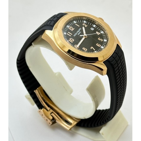 Patek Philippe Aquanaut Black Rose Gold Rubber Strap Swiss Automatic Watch