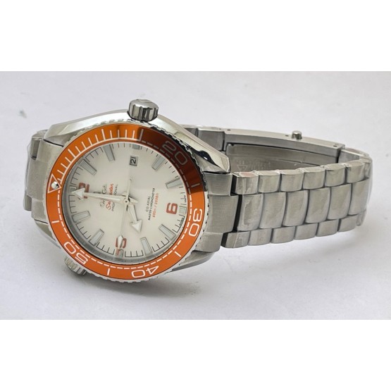 Omega Seamaster White Orange Bezel Swiss Automatic Watch