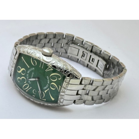 Franck Muller Crazy Hours Croco Green Steel Swiss Automatic Watch