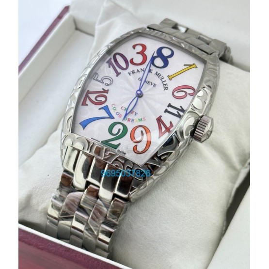 Franck Muller Crazy Color Dream Croco White Steel Swiss Automatic Watch