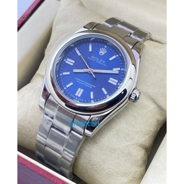 Rolex Oyster Perpetual BLUE Steel Swiss Automatic Watch