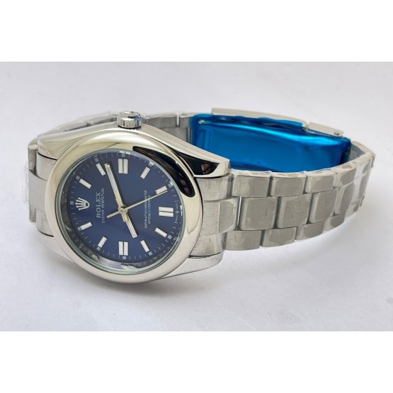 Rolex Oyster Perpetual BLUE Steel Swiss Automatic Watch