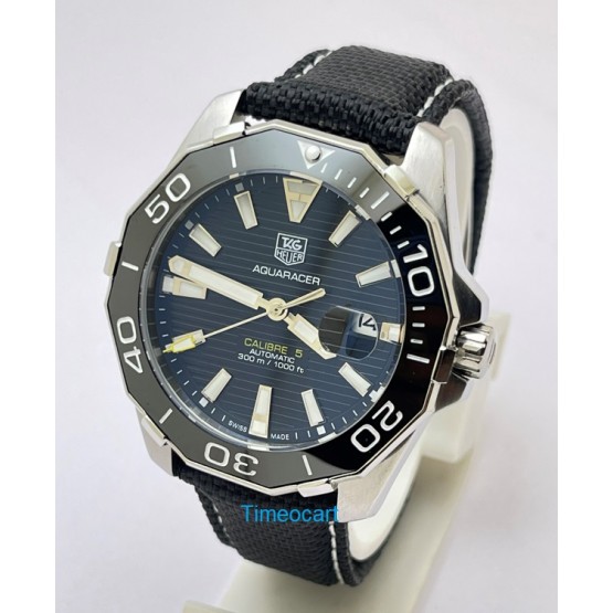 Tag Heuer Aquaracer Calibre 5 Black Leather Strap Swiss Automatic Watch