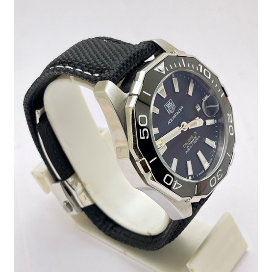 Tag Heuer Aquaracer Calibre 5 Black Leather Strap Swiss Automatic Watch