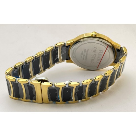 Rado Jubile Diamond Bezel Gold Black Bracelet Watch