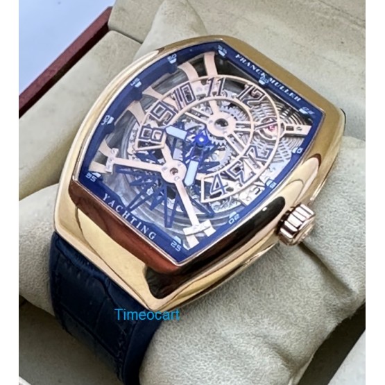 Franck Muller Yachting Anchor Rose Gold Blue Strap Swiss Automatic Watch