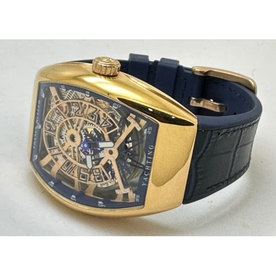 Franck Muller Yachting Anchor Rose Gold Blue Strap Swiss Automatic Watch