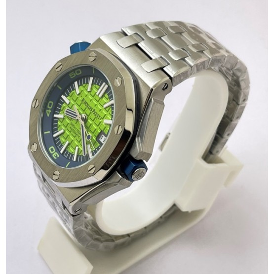 Audemars Piguet Diver Steel Bracelet Green Swiss Automatic Watch