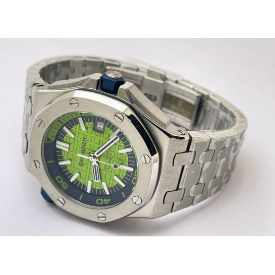 Audemars Piguet Diver Steel Bracelet Green Swiss Automatic Watch