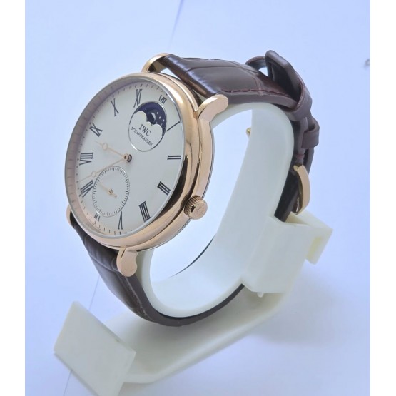 I W C Schaffhausen Portofino Sun Moon Phase Rose Gold Swiss Automatic Watch