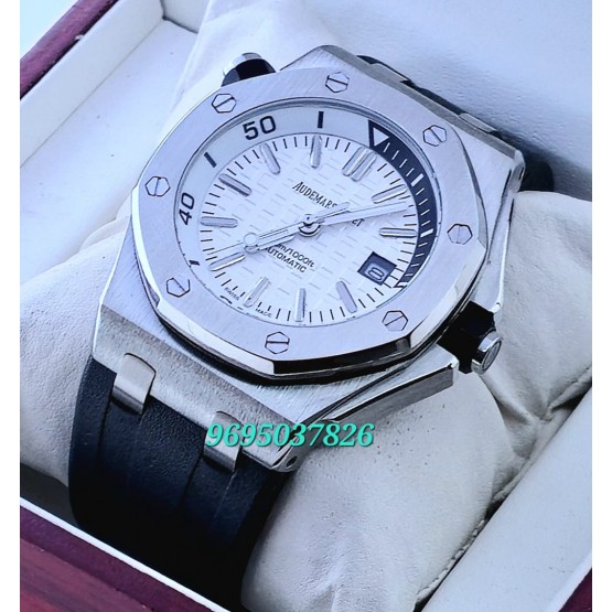 Audemars Piguet Diver White Black Rubber Strap Swiss Automatic Watch