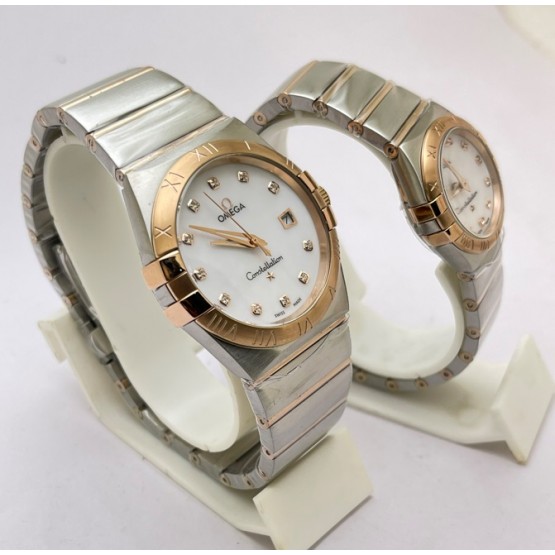 Omega Constellation Double Eagle Diamond Mark Couple Watch