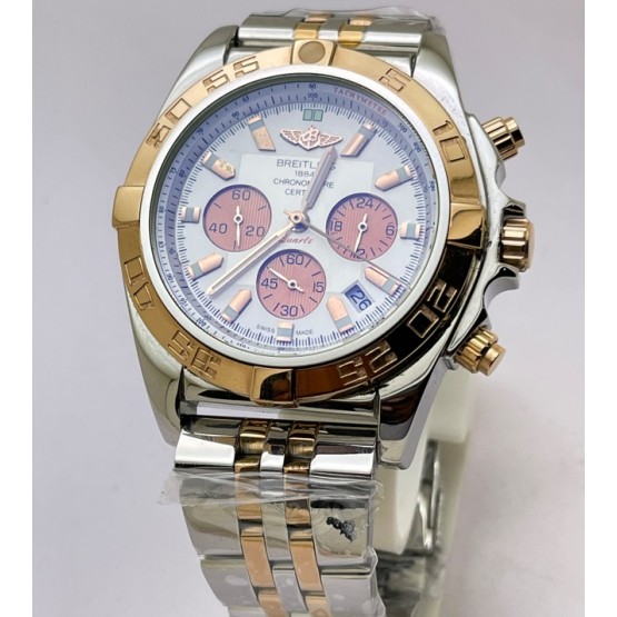 Breitling Chronomat Chronograph White Dual Tone Watch