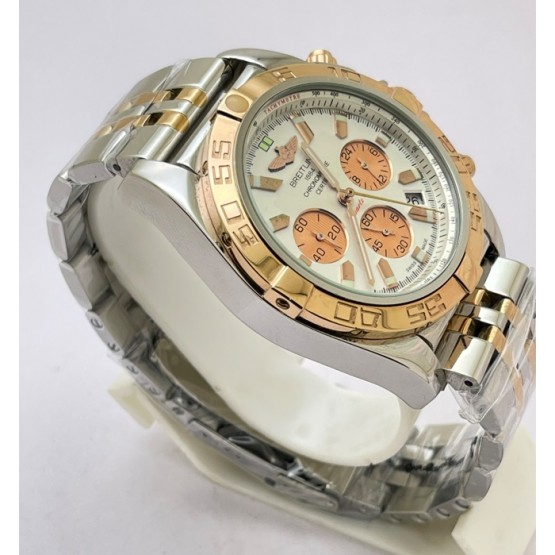 Breitling Chronomat Chronograph White Dual Tone Watch