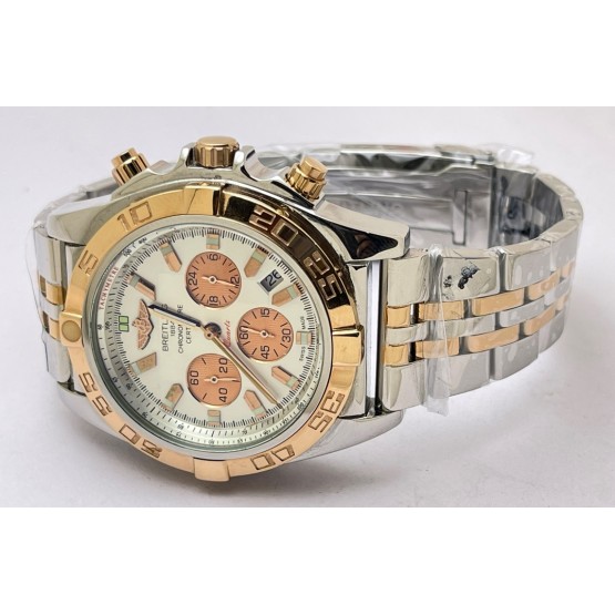 Breitling Chronomat Chronograph White Dual Tone Watch