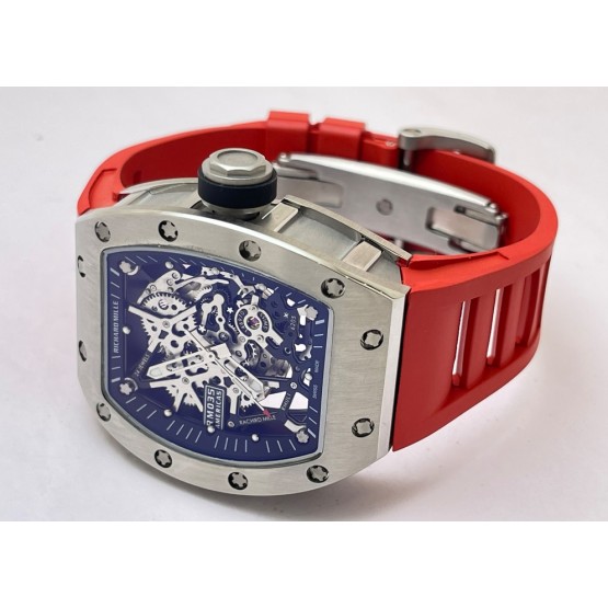 Richard Mille RM 035 Americas Edition Red Strap Swiss ETA 7750 Valjoux Movement Watch