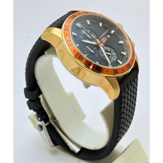 Chopard Mille Miglia Zagato Chronograph Orange Bezel Rubber Strap Watch