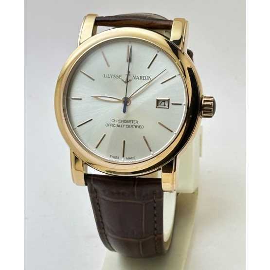 Ulysse Nardin Classico White Rose Gold Leather Strap Swiss Automatic Watch