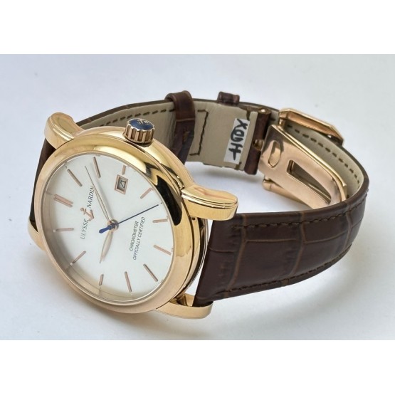 Ulysse Nardin Classico White Rose Gold Leather Strap Swiss Automatic Watch