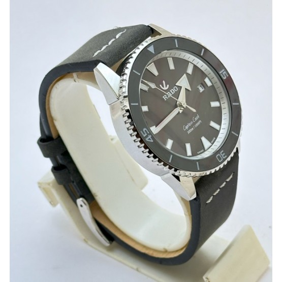 Rado Captain Cook Black Leather Strap Swiss Automatic Watch