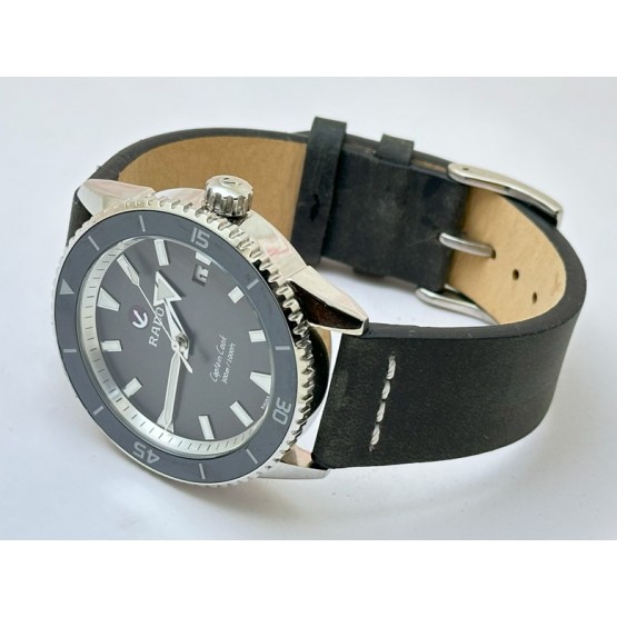 Rado Captain Cook Black Leather Strap Swiss Automatic Watch