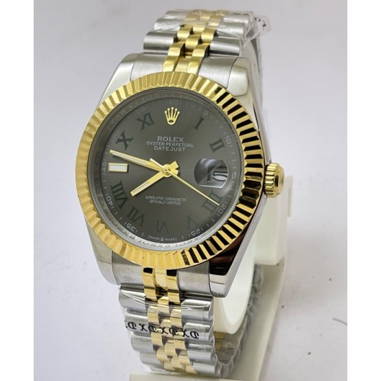 Rolex Date-Just Roman Mark Grey Dual Tone Swiss Automatic Watch