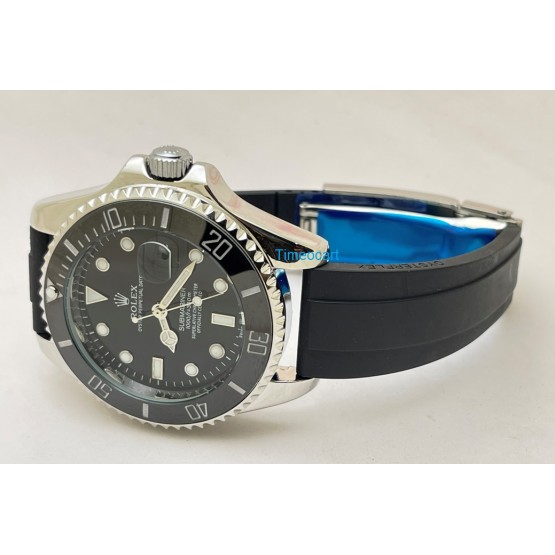  Rolex Submariner Black Rubber Strap Swiss Automatic Watch