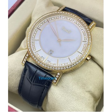 Piaget Altiplano White Mother Of Pearl Diamond Bezel Watch