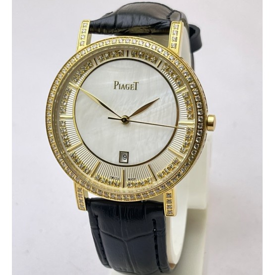 Piaget Altiplano White Mother Of Pearl Diamond Bezel Watch