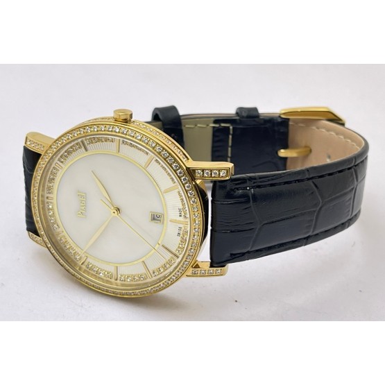 Piaget Altiplano White Mother Of Pearl Diamond Bezel Watch