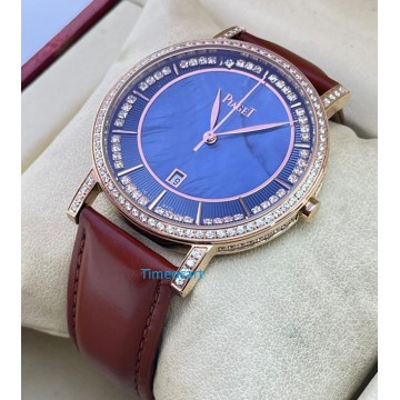 Piaget Altiplano Blue Mother Of Pearl Diamond Bezel Watch