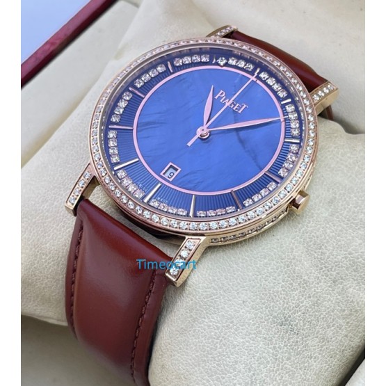 Piaget Altiplano Blue Mother Of Pearl Diamond Bezel Watch