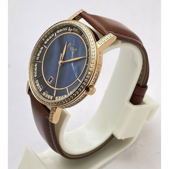 Piaget Altiplano Blue Mother Of Pearl Diamond Bezel Watch