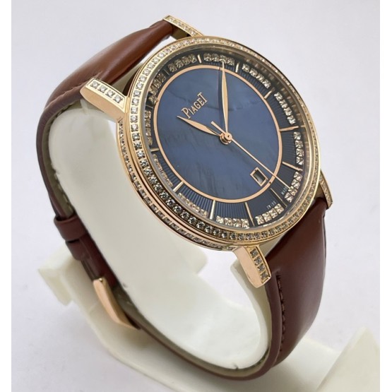 Piaget Altiplano Blue Mother Of Pearl Diamond Bezel Watch