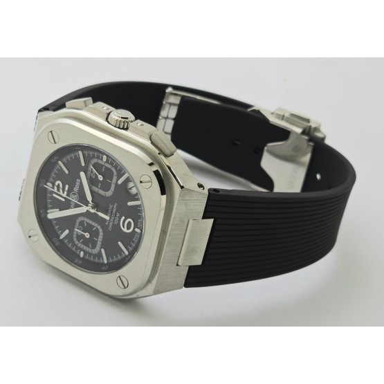 Bell & Ross BR05 Black Rubber Strap Chronograph Watch