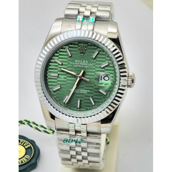 Rolex Date-Just Green Fluted Motif Swiss Automatic Watch