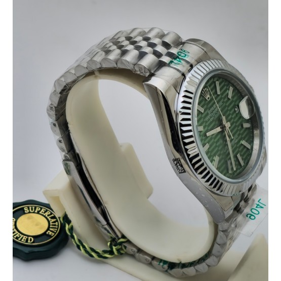 Rolex Date-Just Green Fluted Motif Swiss Automatic Watch