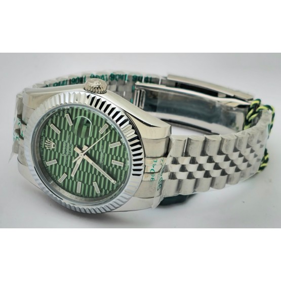 Rolex Date-Just Green Fluted Motif Swiss Automatic Watch