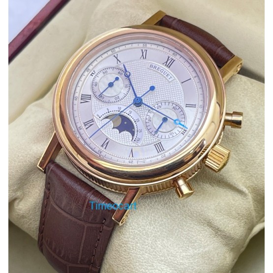 Breguet Classique Chronopraph Rose Gold Swiss ETA 7750 Valjoux Automatic Movement Watch