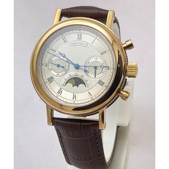 Breguet Classique Chronopraph Rose Gold Swiss ETA 7750 Valjoux Automatic Movement Watch