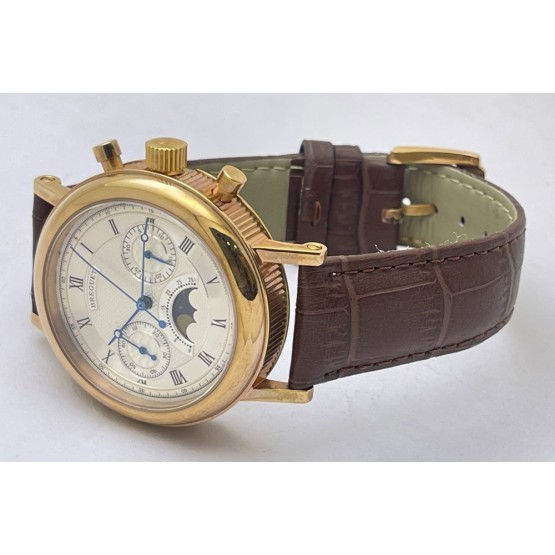 Breguet Classique Chronopraph Rose Gold Swiss ETA 7750 Valjoux Automatic Movement Watch