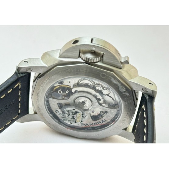 Panerai GMT Steel Black Strap Swiss Automatic Watch