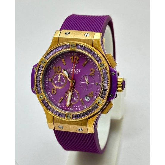 Hublot Big Bang Purple Rubber Strap Ladies Watch